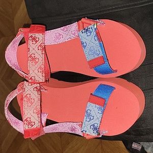 Guess alvin sport logo wedge sandals